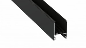 Profil LED LUMINES typ Foldo czarny anodowany 3 m + klosz WIDE PC mleczny 3 m