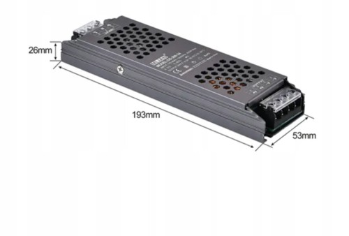 Cichy zasilacz LED 200W 24V Wewnętrzny, stabilizowany, do taśm LED