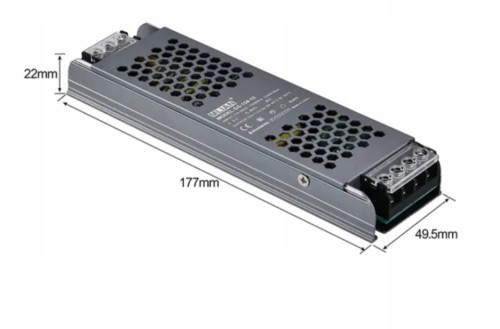 Cichy zasilacz LED 150W 24V Wewnętrzny, stabilizowany, do taśm LED