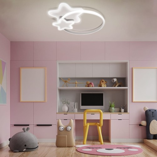 LAMPA DZIECIĘCA LED SUFIT BIAŁE GWIAZDKI 60W + PILOT DL-I05.jpg
