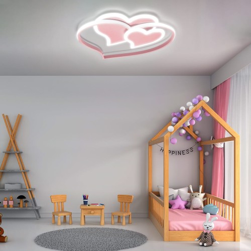 LAMPA DZIECIĘCA LED SUFIT RÓŻOWE SERCA 66W + PILOT DL-I04.jpg