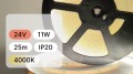 25mb / TAŚMA LED 24V / COB / 11W / 480LED / IP20 / 4000K / 100lm/W / Ra 90 / 8mm