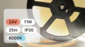 25mb / TAŚMA LED 24V / COB / 11W / 480LED / IP20 / 6000K / 100lm/W / Ra 90 / 8mm
