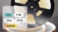 25mb / TAŚMA LED 12V / COB / 11W / 480LED / IP20 / 3000K / 95lm/W / Ra>90 / 8mm