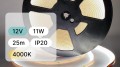 25mb / TAŚMA LED 12V / COB / 11W / 480LED / IP20 / 4000K / 100lm/W / Ra>90 / 8mm