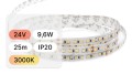 25mb / TAŚMA LED 24V / SMD / 9,6W / 120LED / IP20 / 3000K / 108lm/W / 8mm