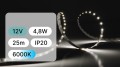 25mb / TAŚMA LED 12V / SMD / 4,8W / 60LED / IP20 / 6000K / 104lm/W / 8mm