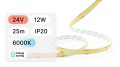 25mb / TAŚMA LED 24V / COB / 12W / 480LED / IP20 / 6000K / 140lm/W / 10mm PCB