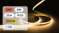 25mb / TAŚMA LED 24V / COB / 8W / 320LED / IP20 / 3000K / 130lm/W / 8mm PCB