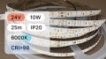 25mb / TAŚMA LED 2835 / 10W / 24V / IP20 / 120LED/m / 100lm/W / 6000K / BRIDGELUX / CRI98
