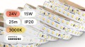 25mb / TAŚMA LED 2835 / 15W / 24V / IP20 / 140LED/m / CIEPŁA / 3000K / powered by SAMSUNG /