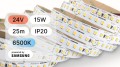 25mb / TAŚMA LED 2835 / 15W / 24V / IP20 / 140LED/m / ZIMNA / 6500K / powered by SAMSUNG /