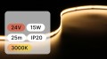 25mb / TAŚMA LED COB 24V / 15W / 480 LED/1m / IP20 / 3000K / 90lm/W / 10mm
