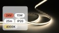25mb / TAŚMA LED COB 24V / 15W / 480 LED/1m / IP20 / 4000K / 100lm/W / 10mm