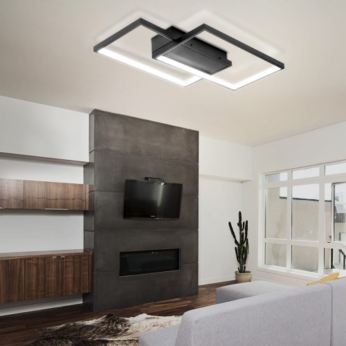 Lampa Dekoracyjna LED kolor czarny Modern 48W + Pilot DL-A02.jpg