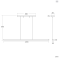 Lampa Wisząca Liniowa LED 30W Aluminium CCT Denzel 3 Barwy światła Biała