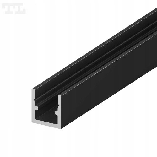 Profil LED P4-4 Linia MIKRO Czarny 3mb + Osłona Mleczna Zestaw Komplet