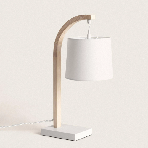 Lampa Stołowa z Tkaniny i Drewna Haakon.PNG