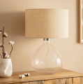 Lampa Stołowa z Tkaniny i Szkła y Cristal Marseille.PNG