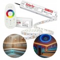 ZESTAW LED DO SAUNY - TAŚMA LED RGB 14,4W 5M + STEROWNIK + ZASILACZ 24V