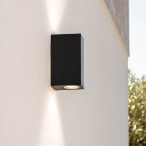 Kinkiet Ścienny Zewnętrzny z Aluminium Oświetlenie Dwustronne Czarny Miseno