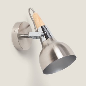 Lampa Ścienna Nastawna Aluminiowa 1 Reflektor Srebrna Emer