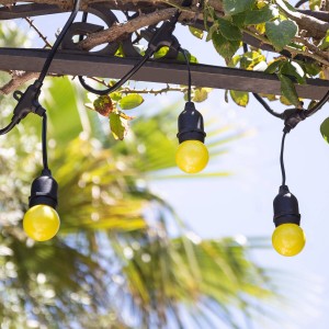 Zestaw Girlandy Waterproof 5.5m Czarnej + 8 Żarówek LED E27 G45 3W Kolorowych