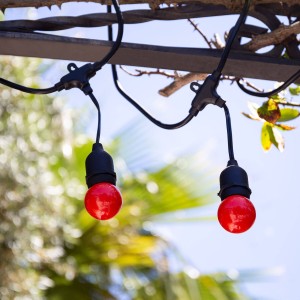 Zestaw Girlandy Waterproof 5.5m Czarnej + 8 Żarówek LED E27 G45 3W Kolorowych