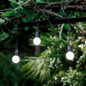 Zestaw Girlandy Waterproof 5.5m Czarnej + 8 Żarówek LED E27 G45 3W Kolorowych