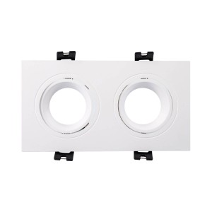 Oczko Downlight Kwadratowe Uchylne GU10 6W Cięcie 75x150mm PC