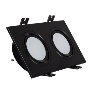 Oczko Downlight Kwadratowe Uchylne GU10 6W Cięcie 75x150mm PC