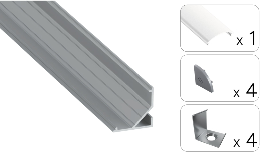 Zestaw TEKKNI ARRE srebrny, klosz mrożony 2,02 m