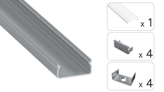 Zestaw TEKKNI EGEN srebrny, klosz mrożony 3 m