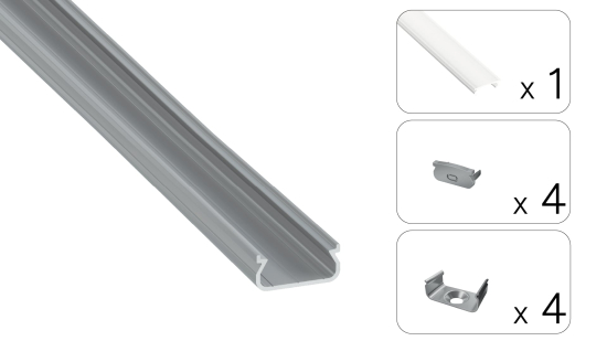 Zestaw TEKKNI ORRE srebrny, klosz mrożony 3 m