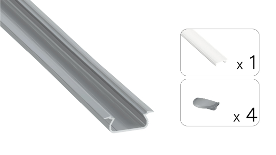 Zestaw TEKKNI SELDE srebrny, klosz mrożony 3 m