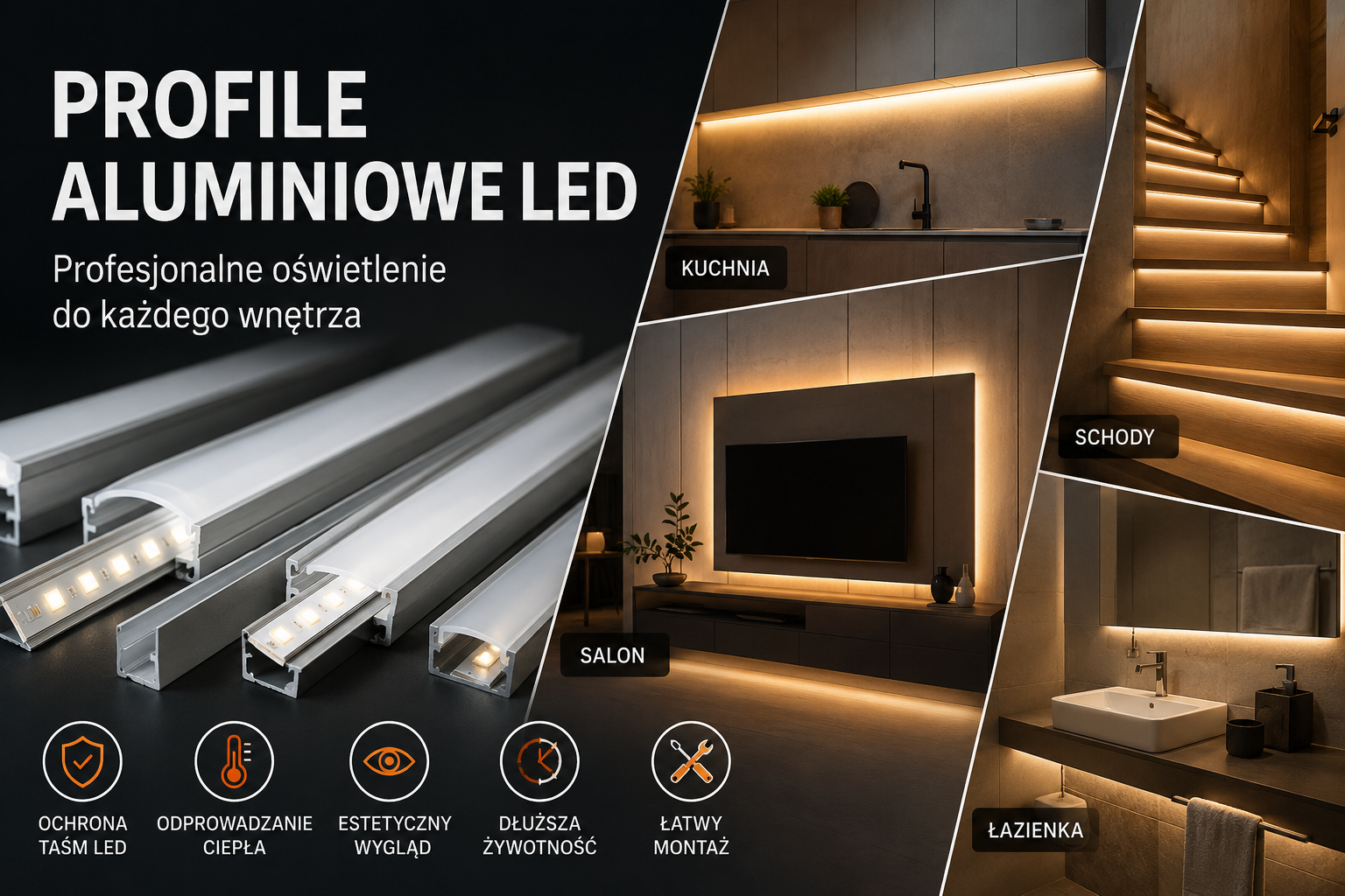 Profile aluminiowe LED – jaki profil LED wybrać? Kompletny poradnik 2026