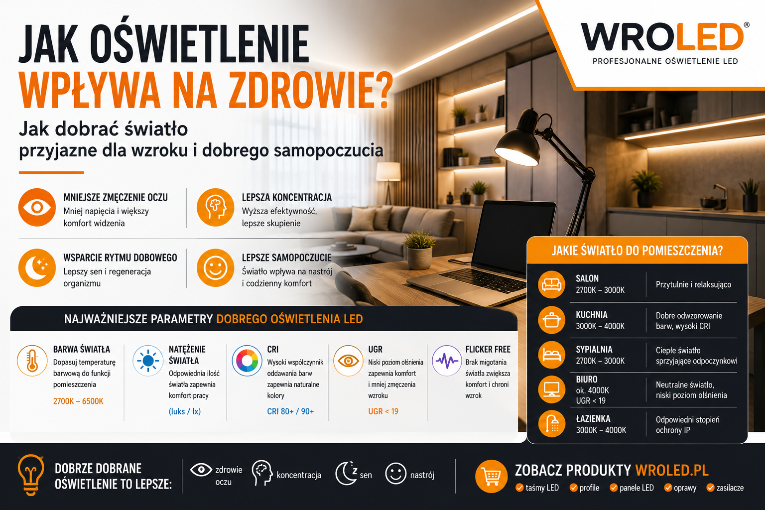 Jak oświetlenie wpływa na zdrowie? Jak dobrać dobre światło?